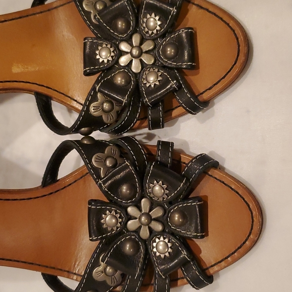 COPY - Moschino CheapandChic Black Mule Sandals With Silver Floral Hardware Siz… - Picture 7 of 10
